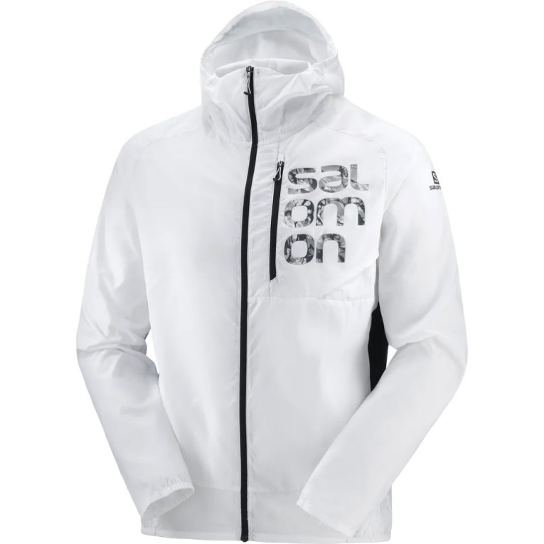 White Salomon Bonatti Cross Men's Windbreaker | IE PU5083